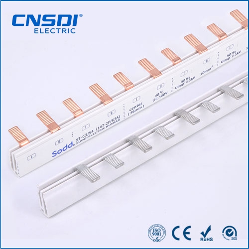 C45 2P Pin Copper Comb Busbar for MCB